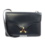 Hermes Box Calf Navy Shoulder Bag Gold