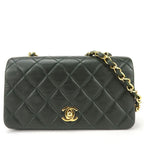Chanel Shoulder Bag Mini Quilted Lambskin Olive Green Gold Hardware 1 st
