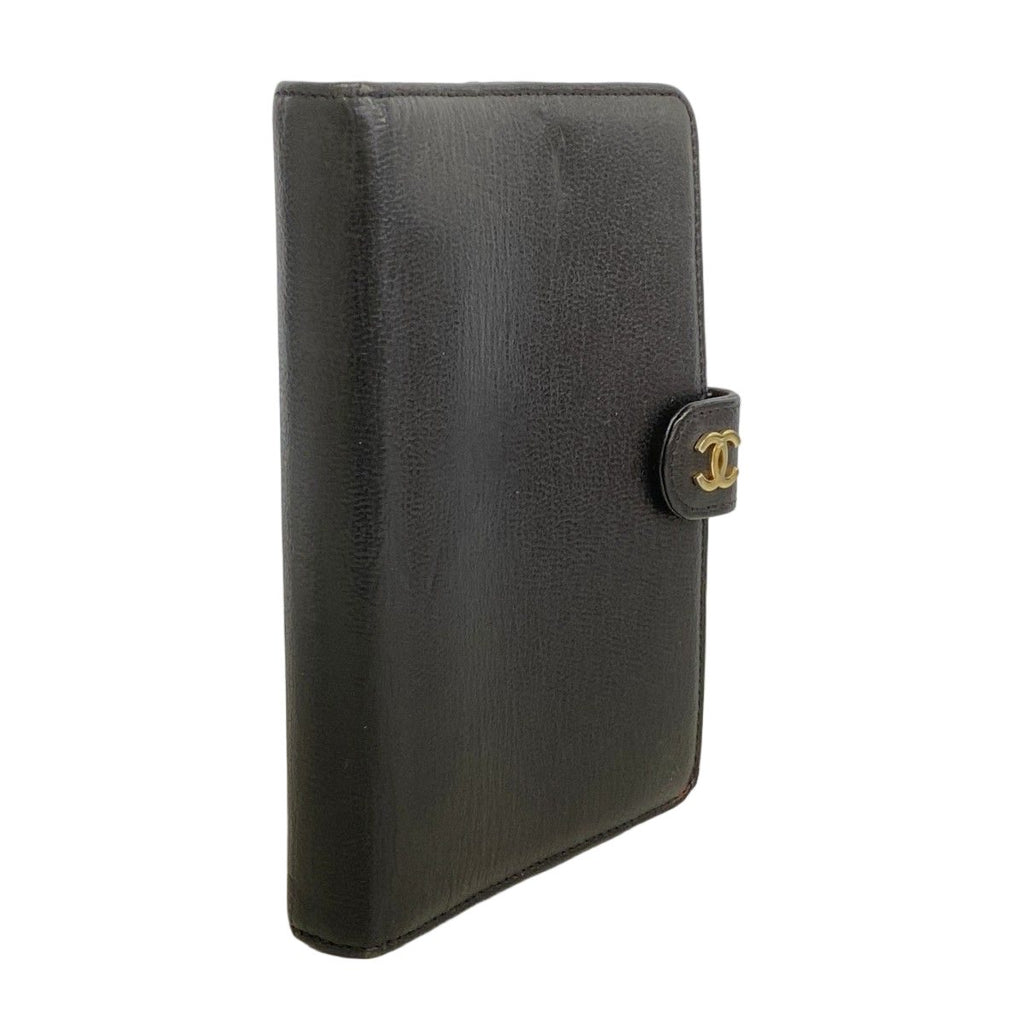 Chanel Notebook Cover Leather Black Gold Agenda — view 2