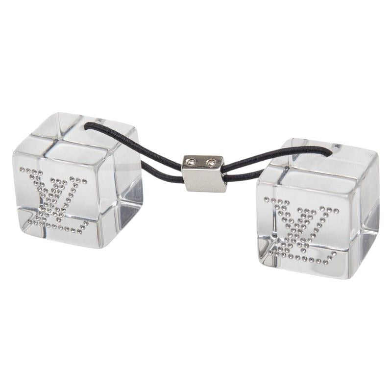 Louis Vuitton Hair Cube Ankle John Rhinestone Accessory Tie Clear