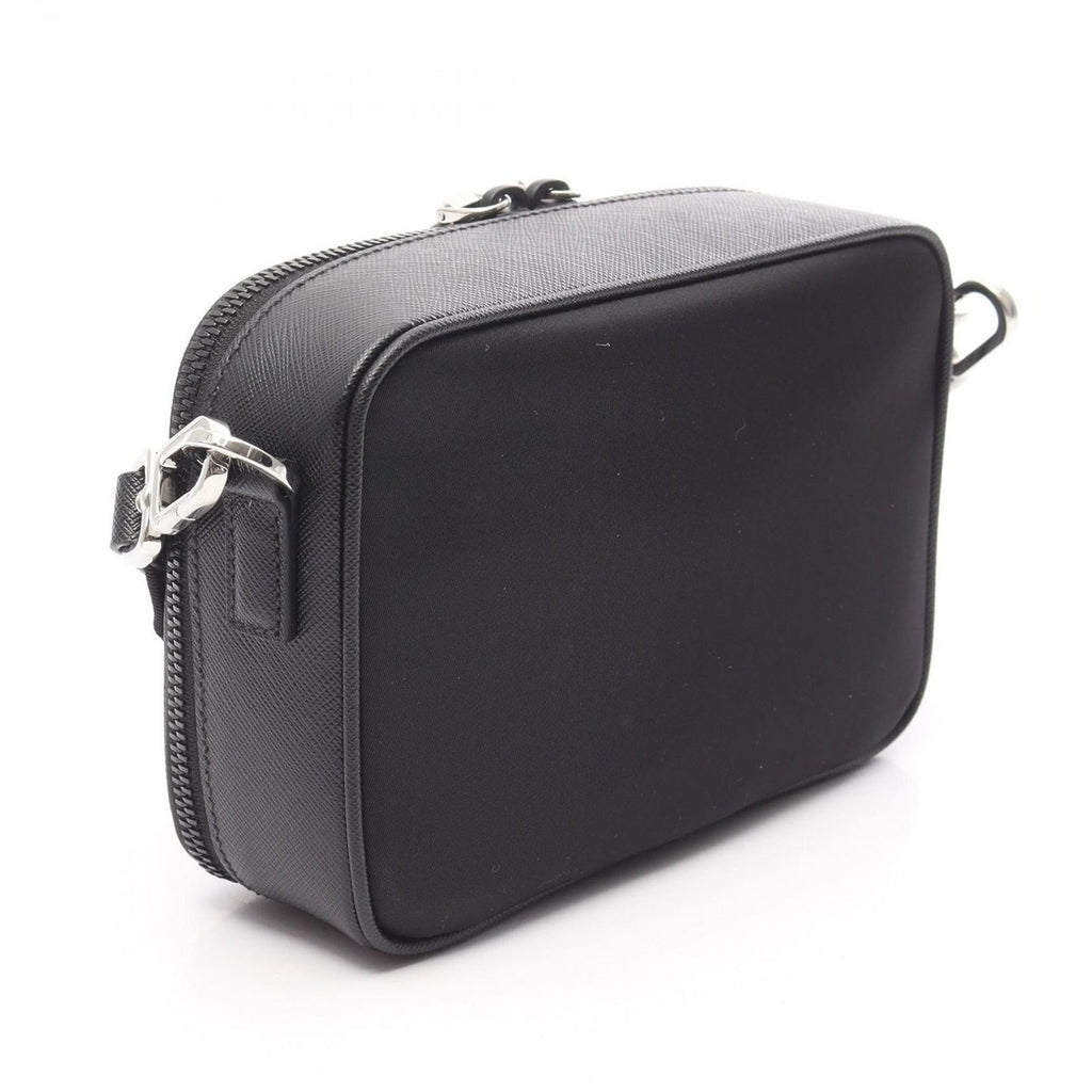 Prada Shoulder Bag Brick Black Nylon Saffiano Leather — view 2