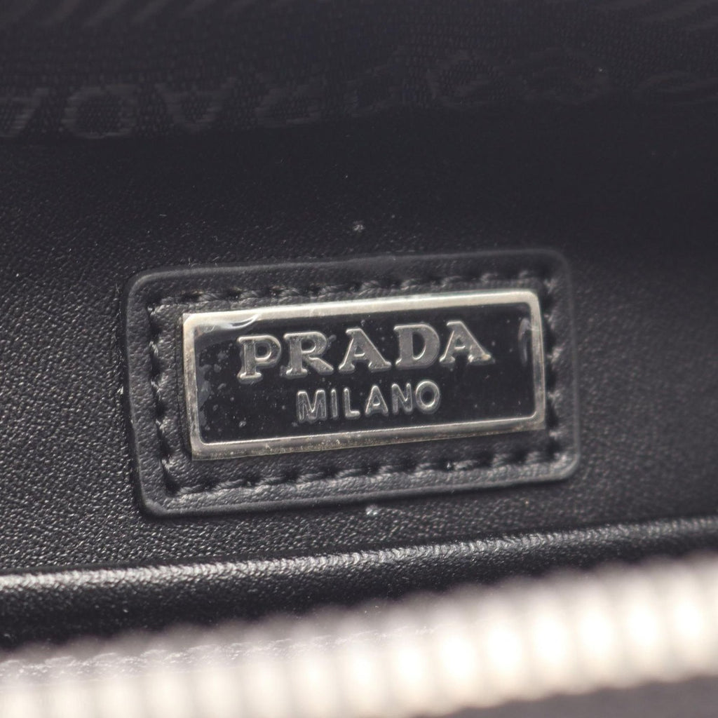 Prada Shoulder Bag Brick Black Nylon Saffiano Leather — view 4