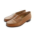 Hermes H Logo Loafers Moccasins Leather Logo 37.5 Brown