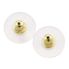 Chanel Earrings Gold Metal Rhinestone Faux Pearl CC Logo — view 4
