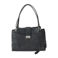 Louis Vuitton Svres Handbag Leather Black Silver Hardware Monogram