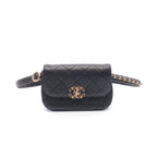 Chanel Waist Bag Black Lambskin Quilted
