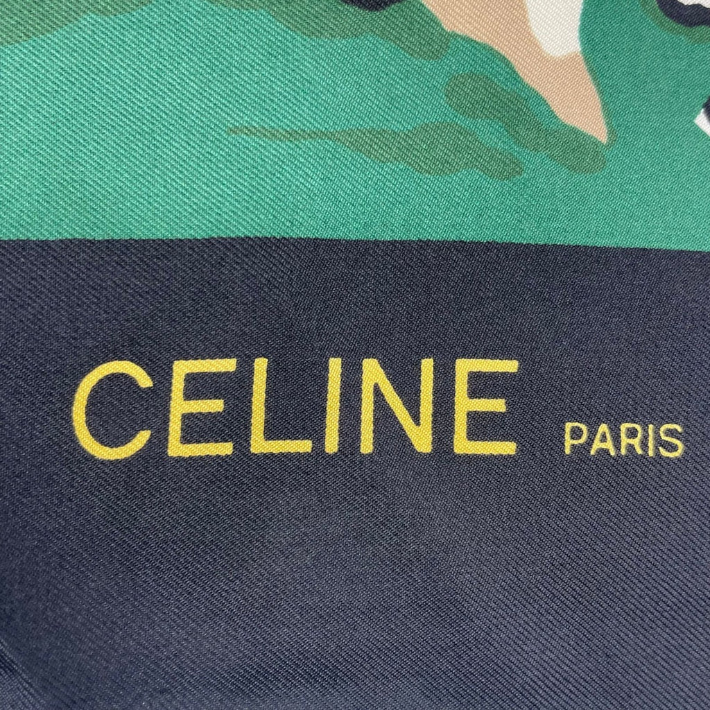 Celine Scarf Silk Snow Scenery Hotel Ski Carriage Multicolor — view 6
