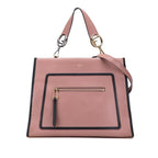 Fendi Run Away 2-Way Shoulder Bag Dusty Pink Black Leather