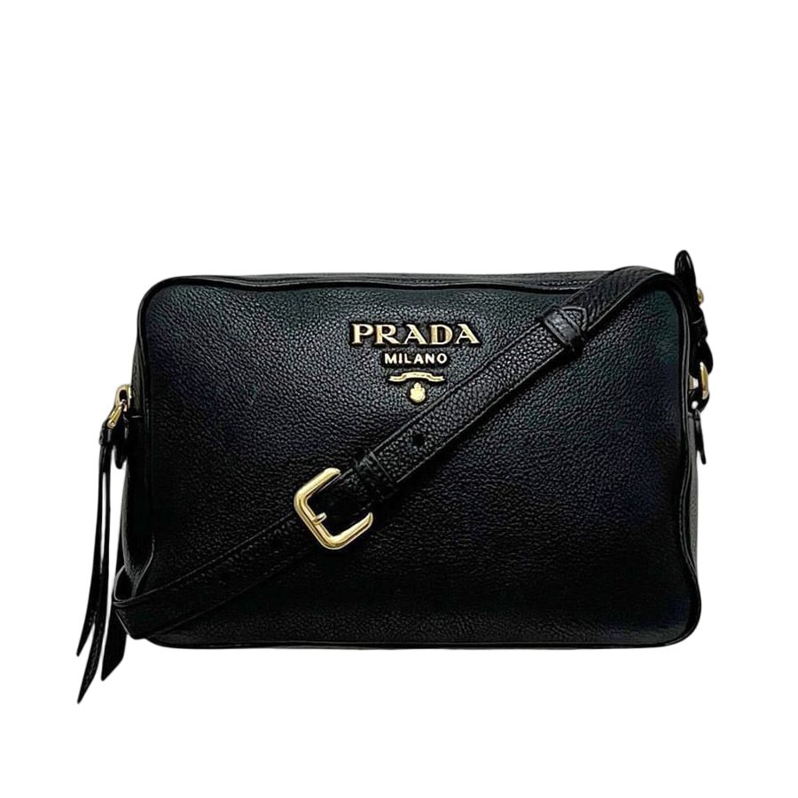 Prada Shoulder Bag Black Nero Vitello Daino Crossbody Leather 19