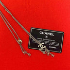 Chanel Coco Mark GP Rhinestone Faux Pearl Necklace Gold Pink 12AP — view 2