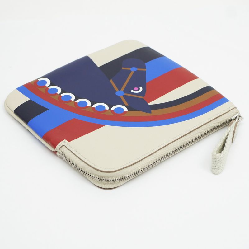 Hermes Carre Pocket Pouch Beton Swift Horse Beige Leather — view 4