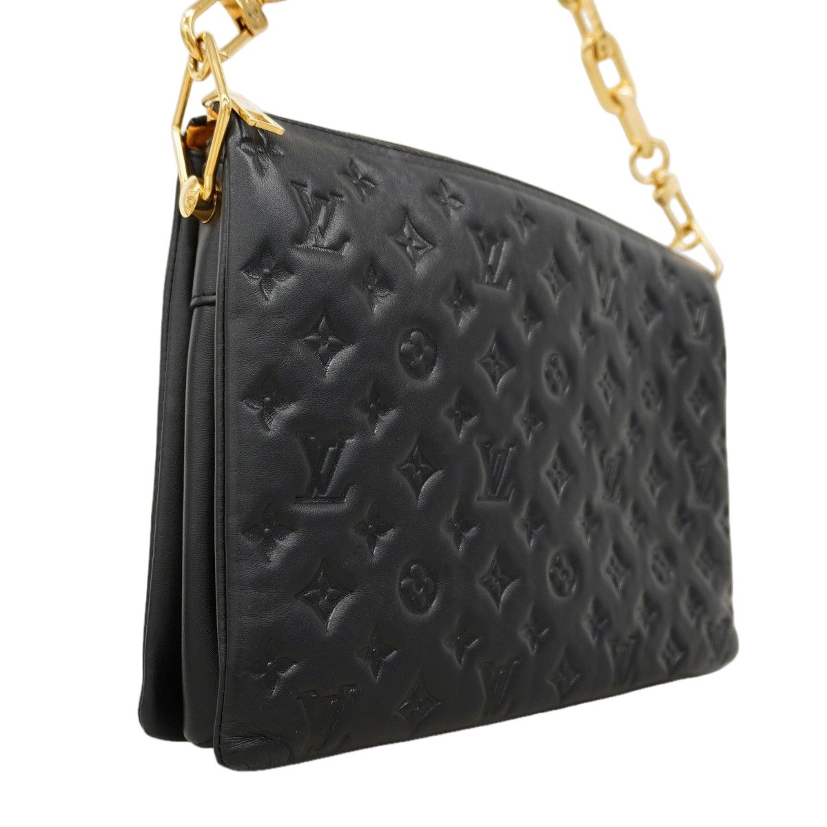 Louis Vuitton Handbag Monogram Embossed Coussin MM Noir 2-Way — view 2
