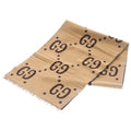 Gucci GG Jacket Wool Silk Fringe Scarf Brown