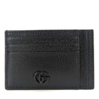 Gucci Card Case Double G Leather Black Small Everyday Use Men