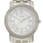 Hermes Carrick Stainless Steel Quartz Analog Display White Dial Watch