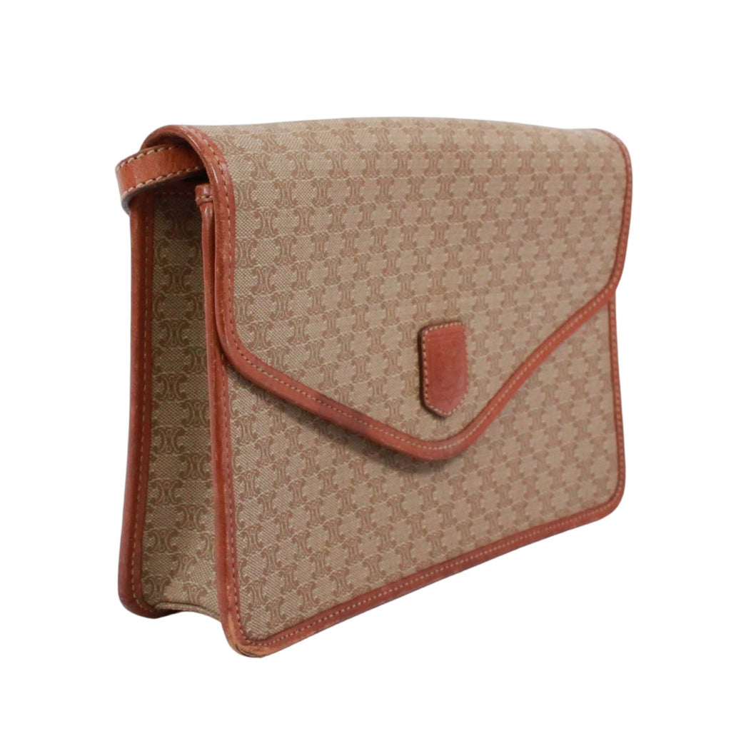 Celine Macadam Leather Beige Shoulder Bag Gold — view 2