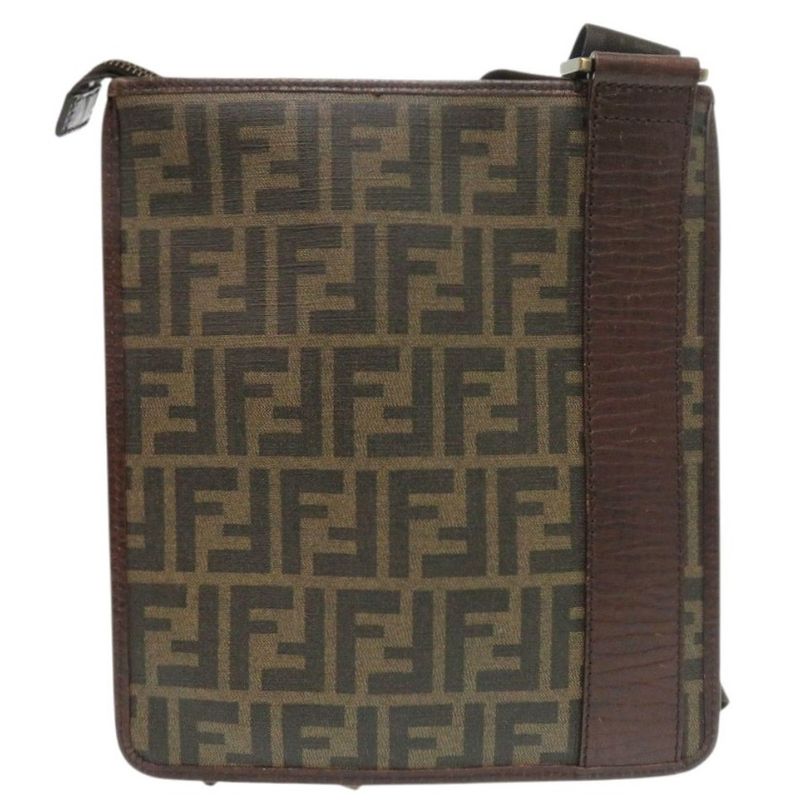 Fendi Zucca Pattern Vintage Sakosh Leather Brown Shoulder Bag 0463 — view 2