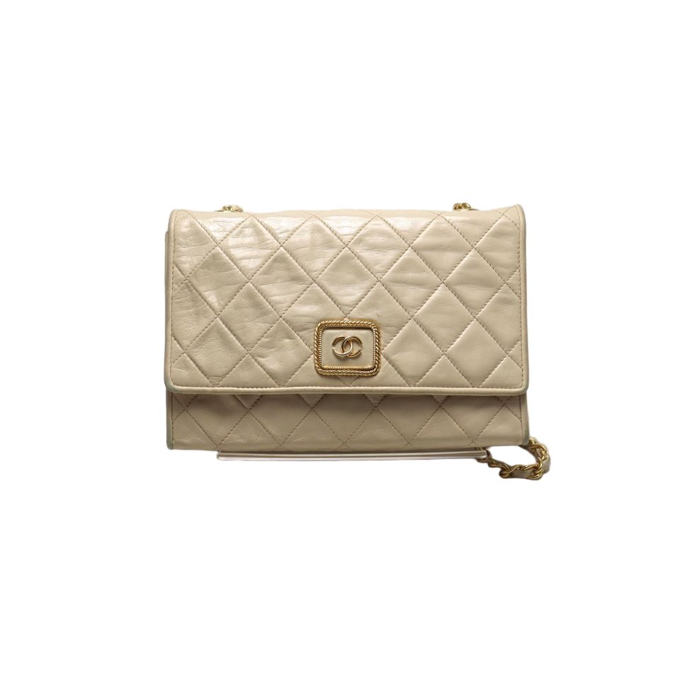 Chanel 0 Quilted GD Leather Chain Shoulder