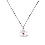 Chanel Coco Mark Metal Rhinestone Silver 0834 Necklace — view 3
