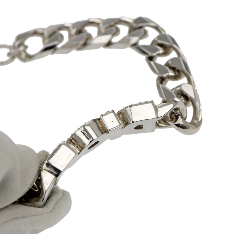 Dior Bracelet Silver Color Logo Rhinestone Accessory Man — view 6
