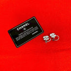 Chanel Coco Mark Motif Plated Rhinestone Earrings Accessories 01P — view 2
