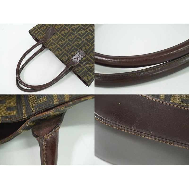 Fendi Zucca Tote Handbag Canvas Brown 16328 Bag — view 6