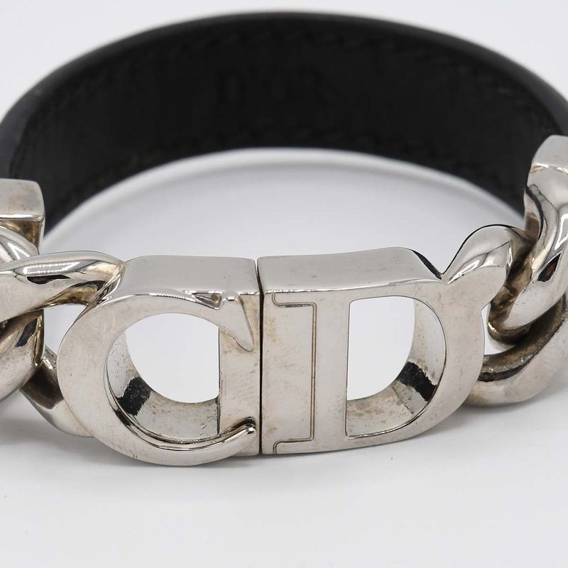 Christian Dior Bracelet CD Logo Accessory Black And Silver Color — view 6