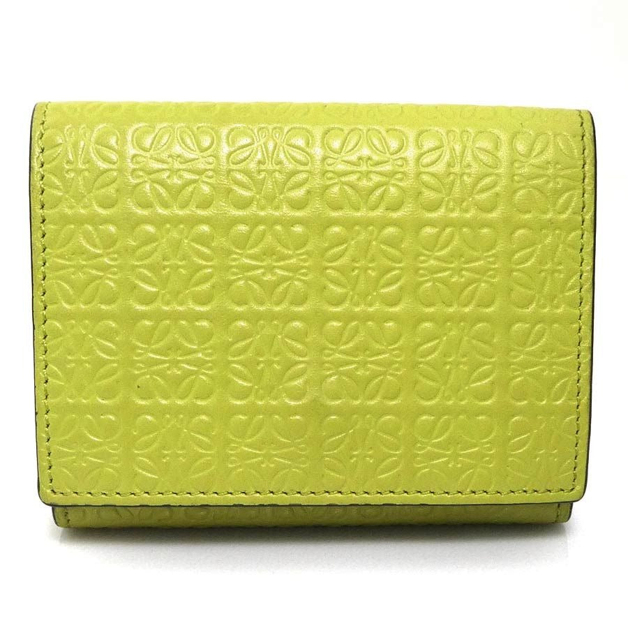 Loewe Trifold Wallet Leather Green Yellowgreen