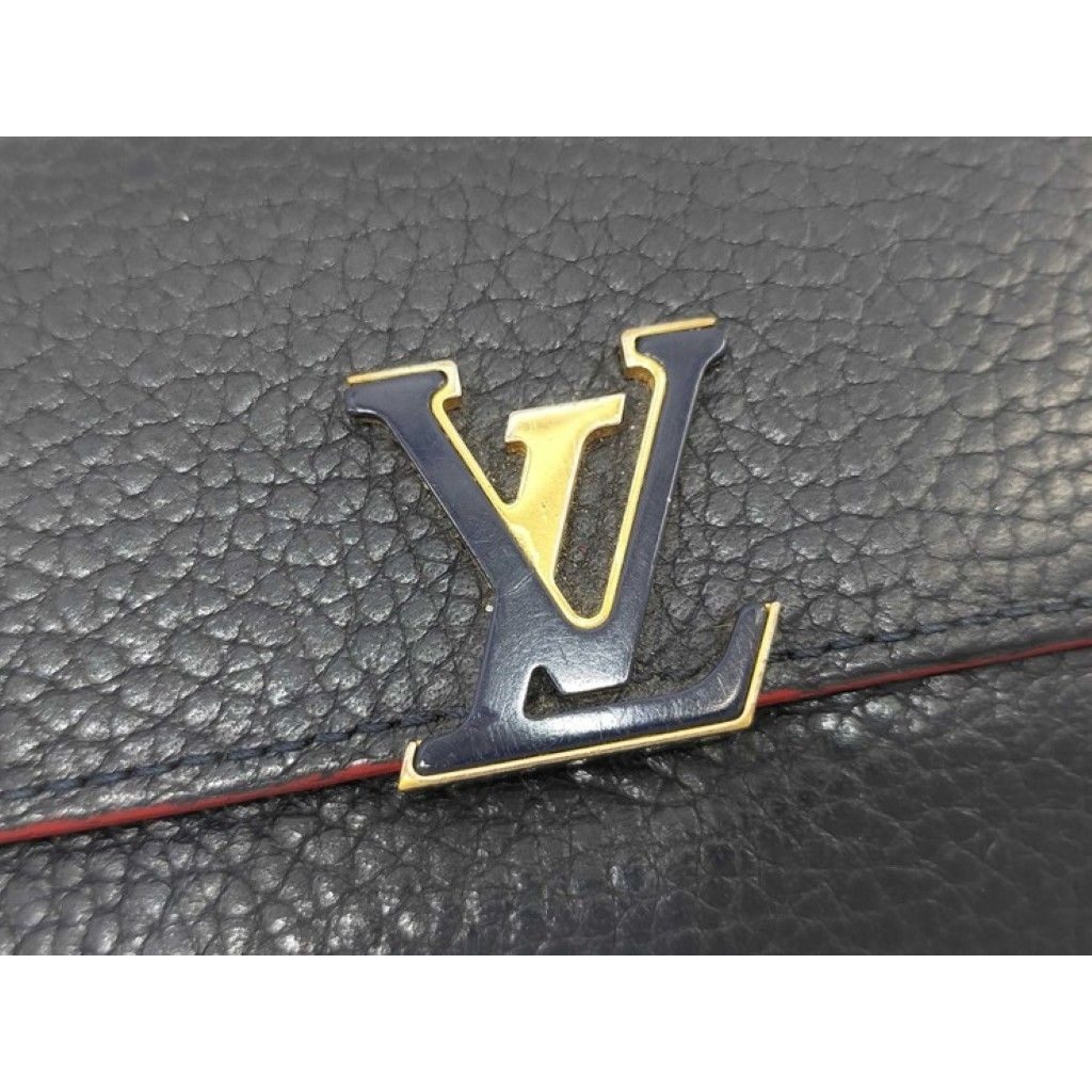 Louis Vuitton Trifold Wallet Portefeuille Capucines Compact Mari Nourge — view 3