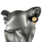 Chanel Lionhead Gold Plated Black Earrings — view 2