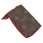 Louis Vuitton Card Case Multicult Monogram Canvas Fuchsia Gold Brown Business