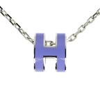 Hermes Necklace Pop Ash Mini Pendant H Lila Silver-color Accessories