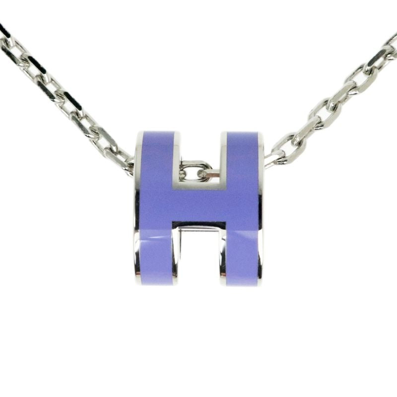 Hermes Necklace Pop Ash Mini Pendant H Lila Silver-color Accessories — view 2