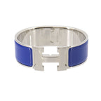 Hermes Clic Clac PM Bangle Blue Silver Bracelet