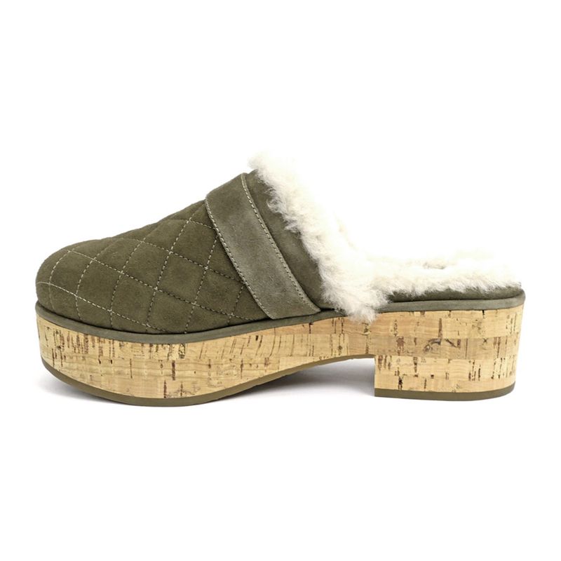 Chanel 21 B Clog Sabot Sandals Khaki Gdhardware Size 36 Shoes — view 3