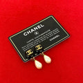 Chanel Vintage Coco Mark GP Faux Pearl Earrings Ear Cuff Accessory 96P