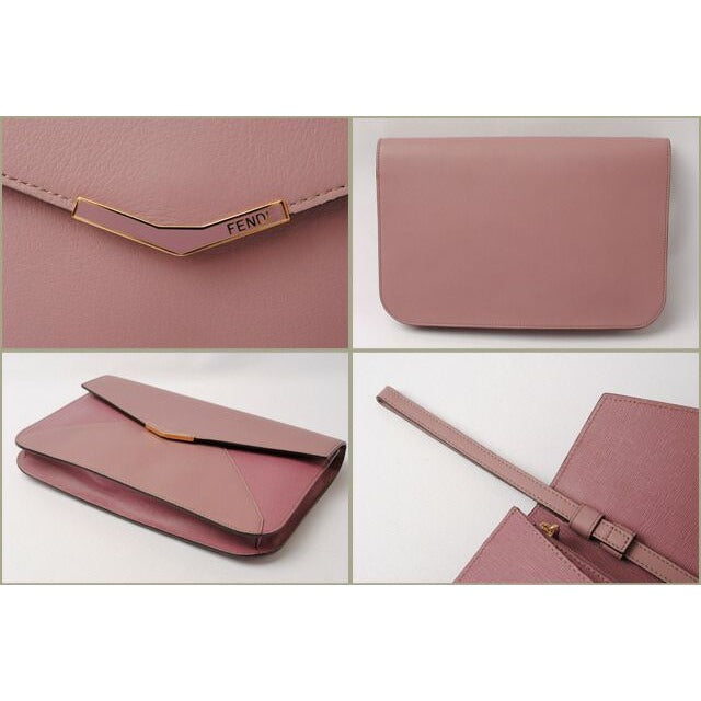 Fendi Clutch Bag Second Toujours Light Purple with Strap — view 3