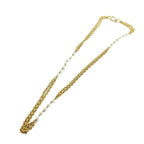 Chanel Long Necklace 2 Logo Pearl Gold