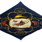Hermes Scarf Pleated Silk Springs Spring Carriage Navy — view 4