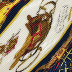 Hermes Scarf Pleated Silk Springs Spring Carriage Navy — view 6