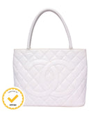 Chanel Tote Shoulder Bag Reissue Gold Caviar Leather