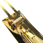 Celine Logo Square Barrette Hair Clip Hairpin Gold — view 5
