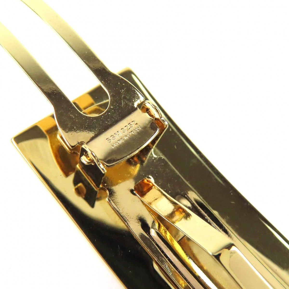 Celine Logo Square Barrette Hair Clip Hairpin Gold — view 5