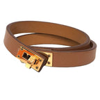 Hermes Leather Bracelet Mini Kelly Double Tour T2 Brown