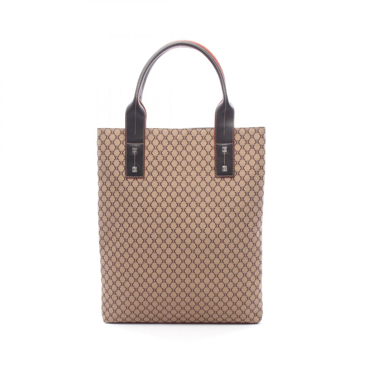 Celine Tote Macadam Brown Dark Leather