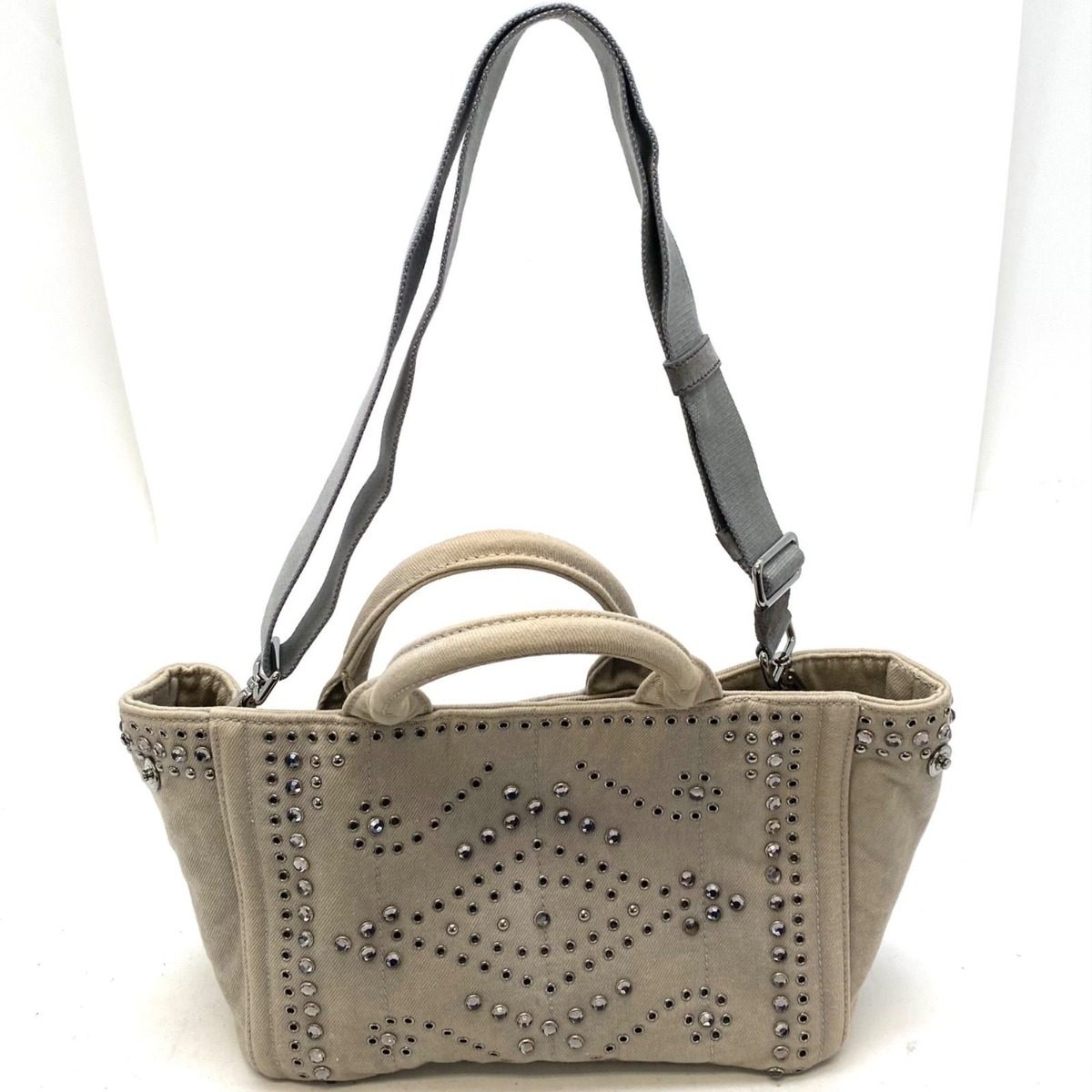 Prada Handbag Shoulder Perforated Studs Travel — view 3