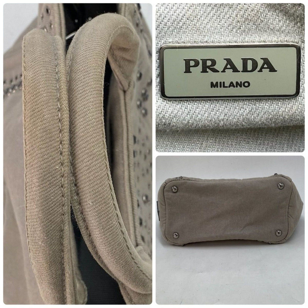 Prada Handbag Shoulder Perforated Studs Travel — view 5