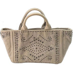 Prada Handbag Shoulder Perforated Studs Travel