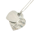 Tiffany & Co Notes Double Heart Tag Silver Necklace