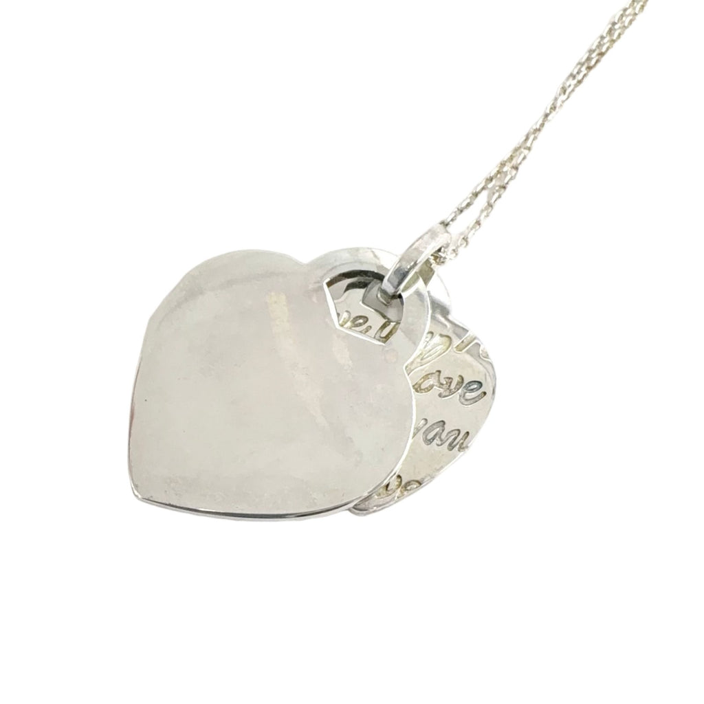 Tiffany & Co Notes Double Heart Tag Silver Necklace — view 2